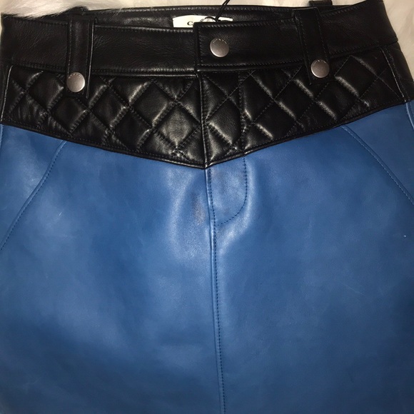 NWT Coach Blue Leather Hem Mini Skirt - Picture 8 of 8